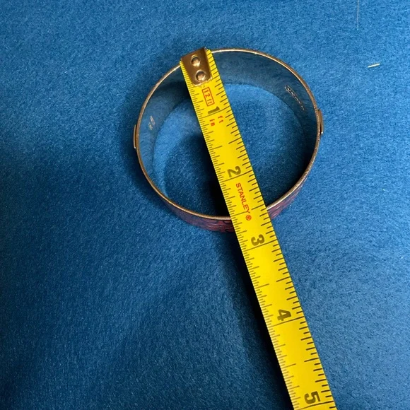 Coach Signature Logo Pink Gold Tone Metal Bangle Bracelet. - Picture 9 of 9